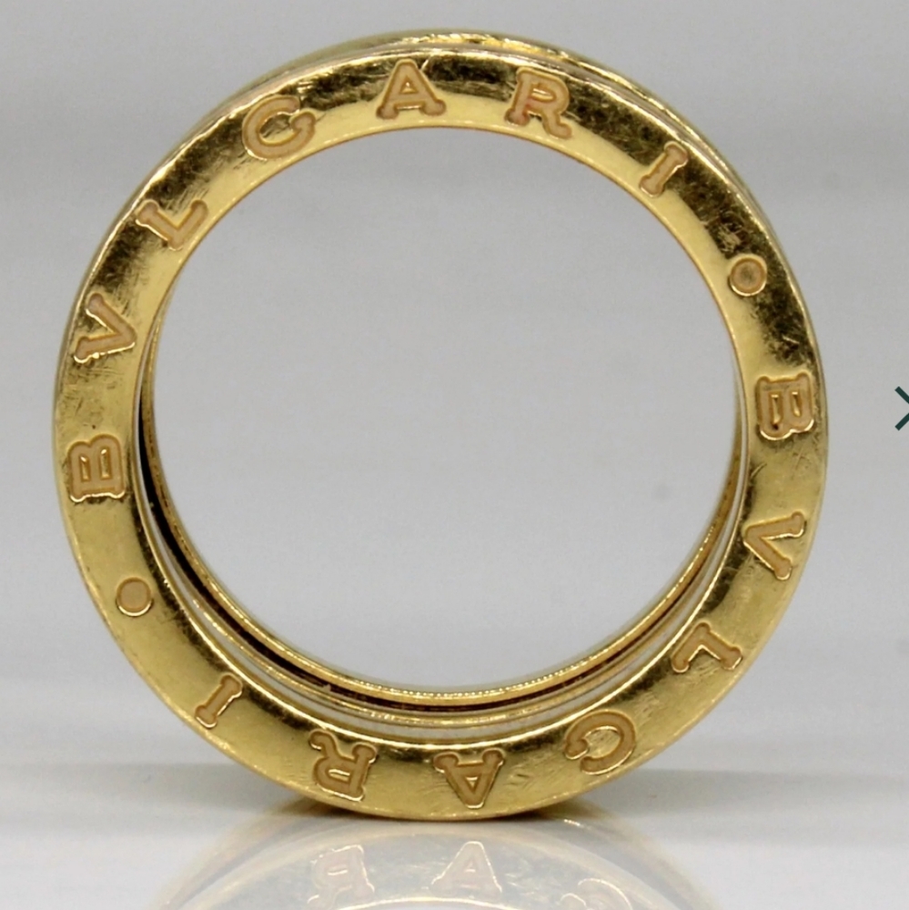 BVLGARI MNXZX4 57 AU750 4-Band Ring B.Zero1 18k Gold New - Picture 2 of 3
